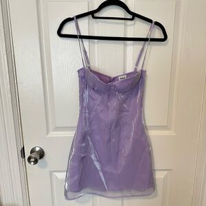 Lavender Sheer Slip Dress/mini dress
